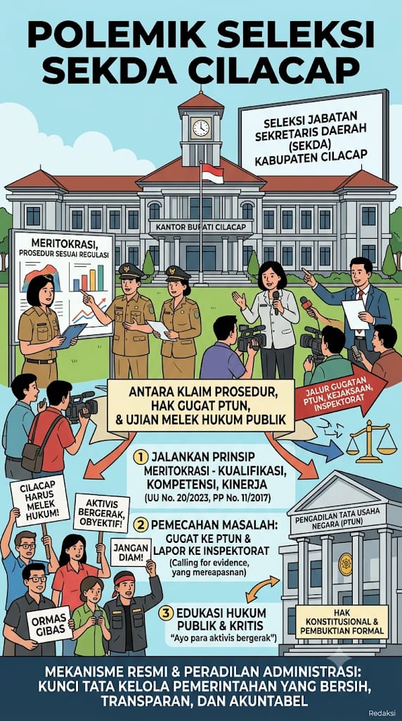 Polemik Seleksi Sekda Cilacap: Antara Klaim Prosedur, Hak Gugat PTUN, dan Ujian Melek Hukum Publik