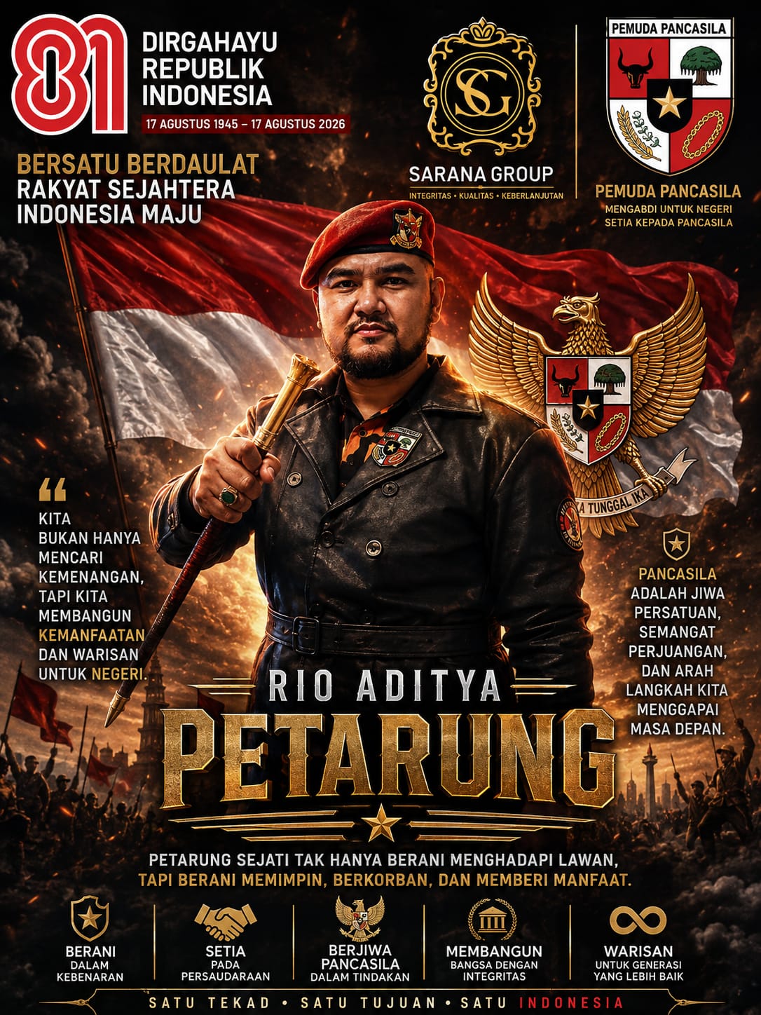 Ketua MPC PP Cilacap Rio Aditya Ajak Kader Isi Kemerdekaan dengan Semangat Petarung Sejati