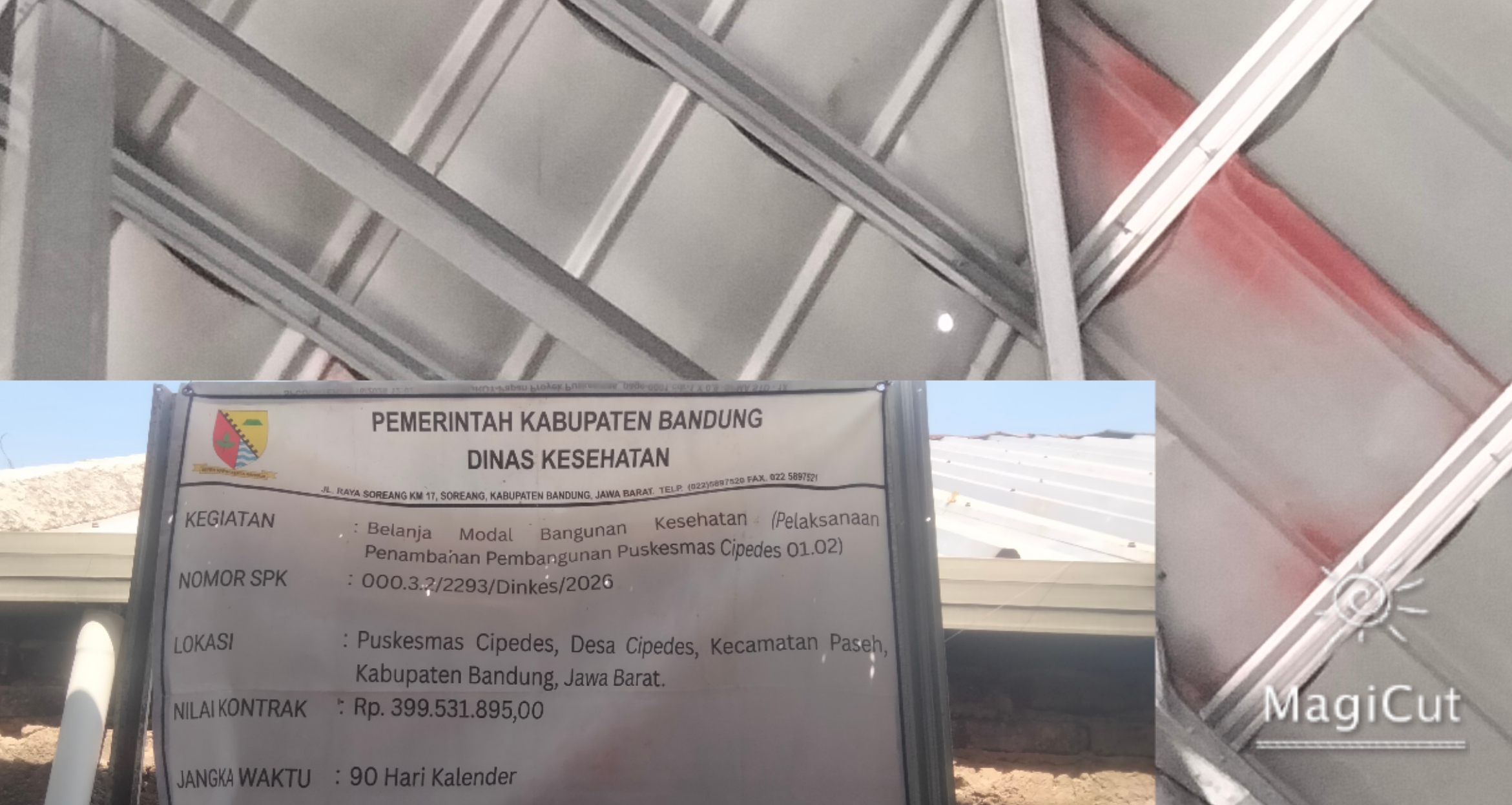 ‎Diduga Tanpa Pengawasan Pembangunan Gedung Puskesmas Cipedes  Gunakan Genting Berlubang & Penyok
