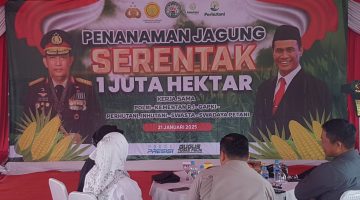 Kapolresta Bandung  Gelar Penanaman 1 Juta Pohon Jagung Di Desa Mekarlaksana Ciparay