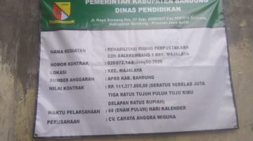 Gaji Pekerja Lebih Besar Dari Biaya Rehab Dalam Rehabilitasi Perpustakaan SDN di Kab. Bandung, RAB Yang Menyesatkan